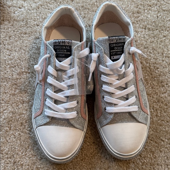 Vintage Havana silver desire sparkle glitter pink trim star shoe size 10 sneaker - Picture 4 of 8